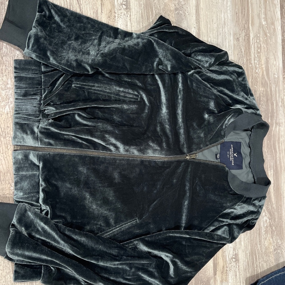 Velvet bomber jacket